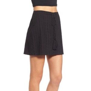 leith nordstrom black eyelet mini skirt